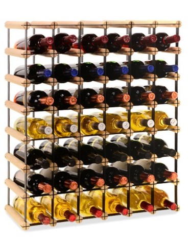 Regały - Stojak na 42 Butelki Szklane/ PET — RW-8/ 6x7 — Surowy - product 5