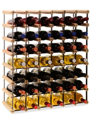 Regały - Stojak na 42 Butelki Szklane/ PET — RW-8/ 6x7 — Surowy - product 6