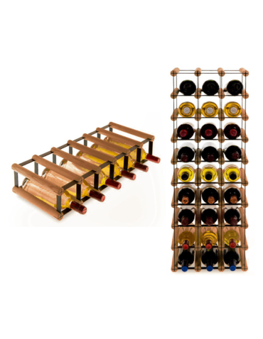 Stojak na 6 Butelek Szklanych/ PET — RW-8/ 6x1 — Brązowy