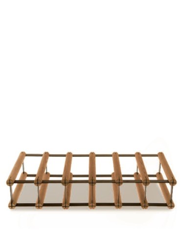 Regały - Stojak na 6 Butelek Szklanych/ PET — RW-8/ 6x1 — Brązowy - product 3