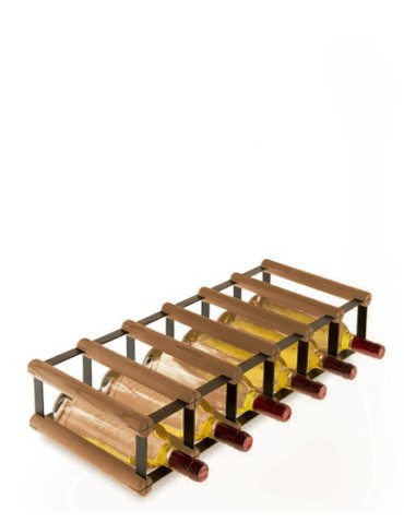 Regały - Stojak na 6 Butelek Szklanych/ PET — RW-8/ 6x1 — Brązowy - product 4