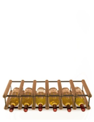 Regały - Stojak na 6 Butelek Szklanych/ PET — RW-8/ 6x1 — Brązowy - product 5