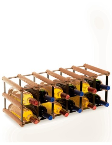 Regały - Stojak na 12 Butelek Szklanych/ PET — RW-8/ 6x2 — Brązowy - product 5