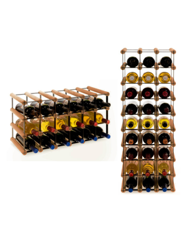 Stojak na 18 Butelek Szklanych/ PET — RW-8/ 6x3 — Brązowy