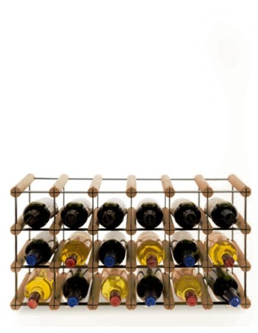 Regały - Stojak na 18 Butelek Szklanych/ PET — RW-8/ 6x3 — Brązowy - product 3