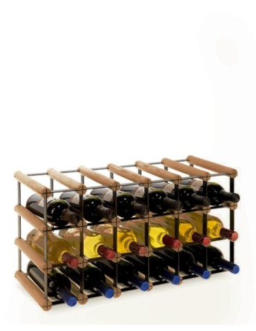 Regały - Stojak na 18 Butelek Szklanych/ PET — RW-8/ 6x3 — Brązowy - product 5