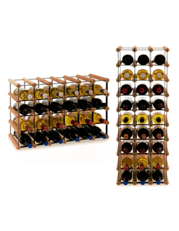 Stojak na 24 Butelek Szklanych/ PET — RW-8/ 6x4 — Brązowy