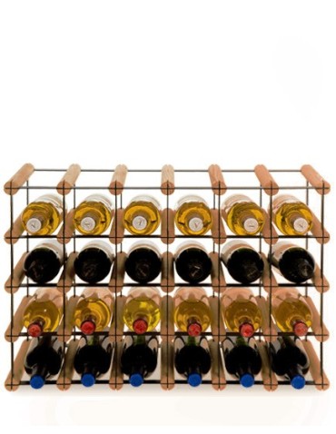 Regały - Stojak na 24 Butelek Szklanych/ PET — RW-8/ 6x4 — Brązowy - product 3