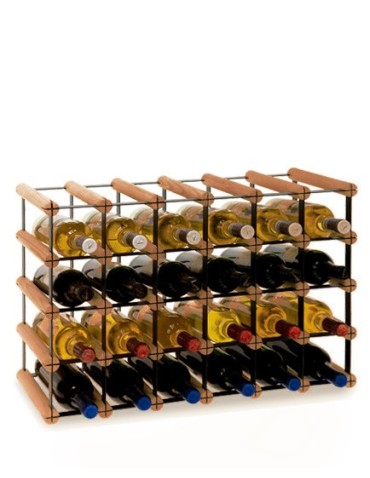 Regały - Stojak na 24 Butelek Szklanych/ PET — RW-8/ 6x4 — Brązowy - product 5