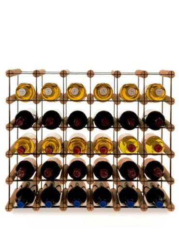 Regały - Stojak na 30 Butelek Szklanych/ PET — RW-8/ 6x5 — Brązowy - product 3