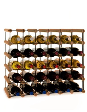 Regały - Stojak na 30 Butelek Szklanych/ PET — RW-8/ 6x5 — Brązowy - product 5