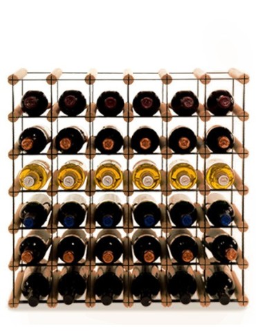 Regały - Stojak na 36 Butelek Szklanych/ PET — RW-8/ 6x6 — Brązowy - product 3