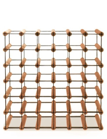Regały - Stojak na 36 Butelek Szklanych/ PET — RW-8/ 6x6 — Brązowy - product 4