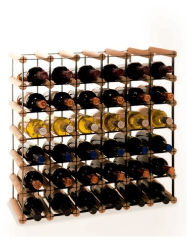 Regały - Stojak na 36 Butelek Szklanych/ PET — RW-8/ 6x6 — Brązowy - product 5