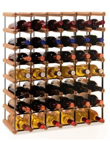 Regały - Stojak na 42 Butelki Szklane/ PET — RW-8/ 6x7 — Brązowy - produkt 4