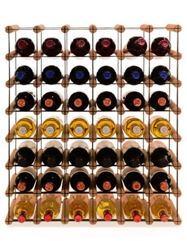 Regały - Stojak na 42 Butelki Szklane/ PET — RW-8/ 6x7 — Brązowy - produkt 6