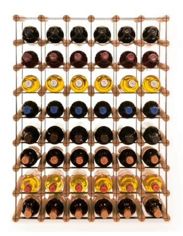 Regały - Stojak na 48 Butelek Szklanych/ PET — RW-8/ 6x8 — Brązowy - product 3