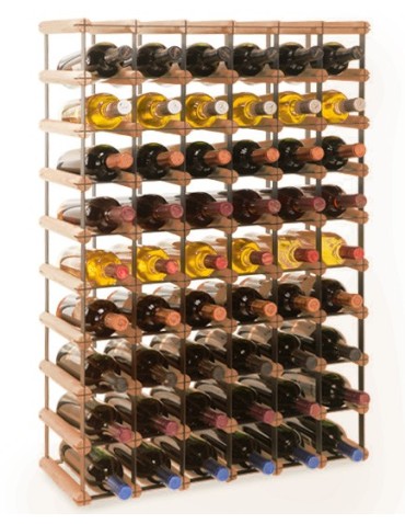 Regały - Stojak na 54 Butelki Szklane/ PET — RW-8/ 6x9 — Brązowy - product 4