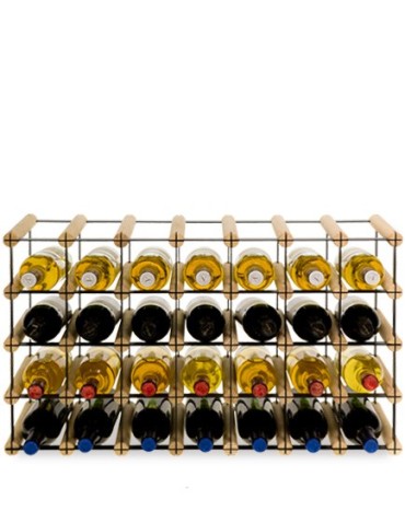 Regały - Stojak na 28 Butelek Szklanych/ PET — RW-8/ 7x4 — Surowy - product 3