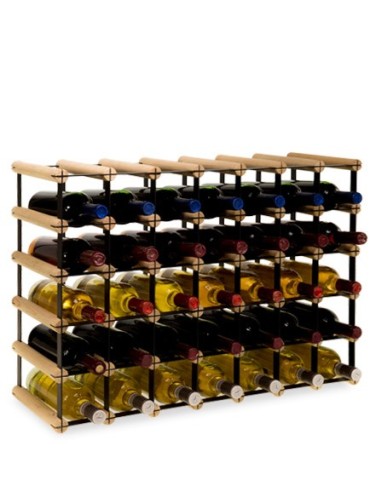 Regały - Stojak na 35 Butelek Szklanych/ PET — RW-8/ 7x5 — Surowy - product 5