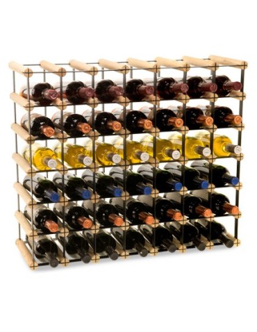 Regały - Stojak na 42 Butelki Szklane/ PET — RW-8/ 7x6 — Surowy - product 5