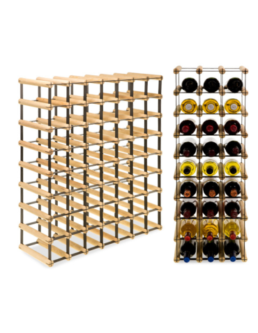 Stojak na 56 Butelek Szklanych/ PET — RW-8/ 7x8 — Surowy