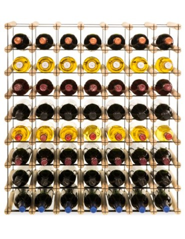 Regały - Stojak na 56 Butelek Szklanych/ PET — RW-8/ 7x8 — Surowy - product 3