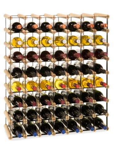 Regały - Stojak na 56 Butelek Szklanych/ PET — RW-8/ 7x8 — Surowy - product 5