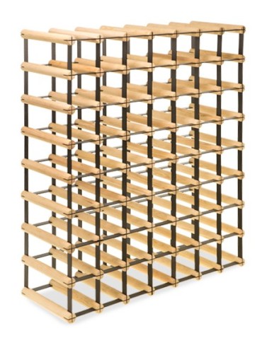 Regały - Stojak na 56 Butelek Szklanych/ PET — RW-8/ 7x8 — Surowy - product 6