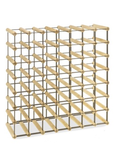 Regały - Stojak na 49 Butelek Szklanych/ PET — RW-8/ 7x7 — Surowy - product 6