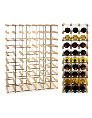 Stojak na 63 Butelki Szklane/ PET — RW-8/ 7x9 — Surowy