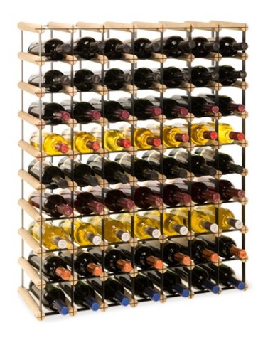 Regały - Stojak na 63 Butelki Szklane/ PET — RW-8/ 7x9 — Surowy - product 5