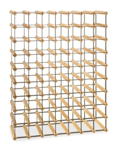Regały - Stojak na 63 Butelki Szklane/ PET — RW-8/ 7x9 — Surowy - product 6