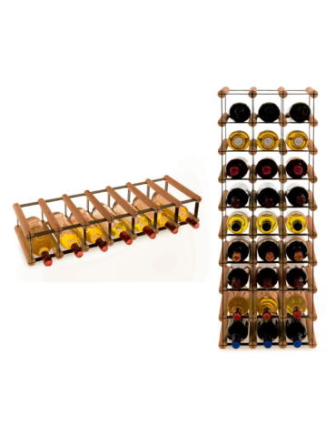 Stojak na 7 Butelek Szklanych/ PET — RW-8/ 7x1 — Brązowy