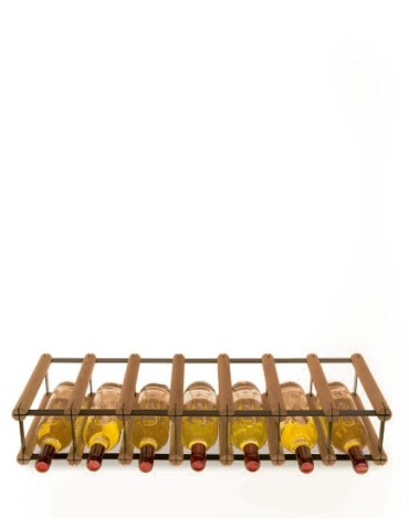 Regały - Stojak na 7 Butelek Szklanych/ PET — RW-8/ 7x1 — Brązowy - product 3