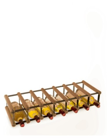 Regały - Stojak na 7 Butelek Szklanych/ PET — RW-8/ 7x1 — Brązowy - product 5