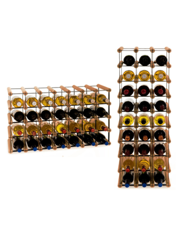 Stojak na 28 Butelek Szklanych/ PET — RW-8/ 7x4 — Brązowy