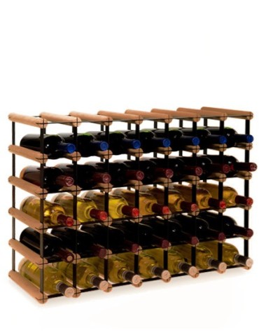 Regały - Stojak na 35 Butelek Szklanych/ PET — RW-8/ 7x5 — Brązowy - product 2