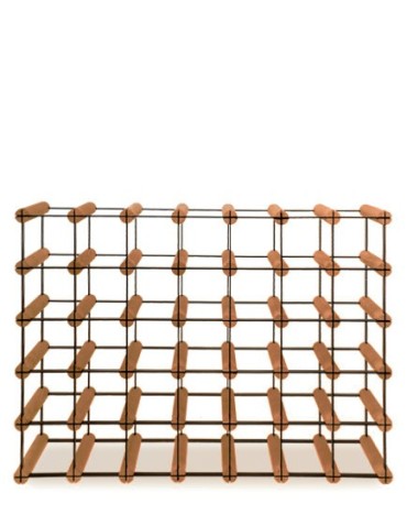 Regały - Stojak na 35 Butelek Szklanych/ PET — RW-8/ 7x5 — Brązowy - product 4