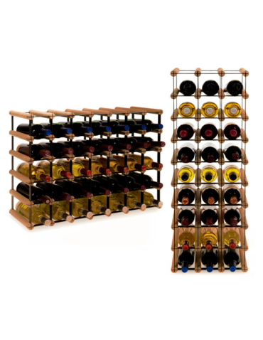 Stojak na 35 Butelek Szklanych/ PET — RW-8/ 7x5 — Brązowy