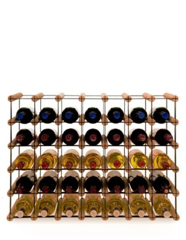 Regały - Stojak na 35 Butelek Szklanych/ PET — RW-8/ 7x5 — Brązowy - product 6