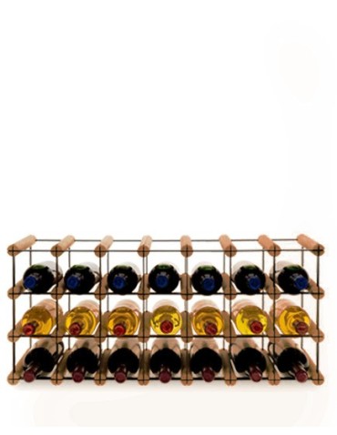 Regały - Stojak na 21 Butelek Szklanych/ PET — RW-8/ 7x3 — Brązowy - product 2