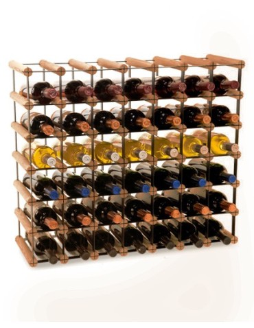 Regały - Stojak na 42 Butelki Szklane/ PET — RW-8/ 7x6 — Brązowy - product 2