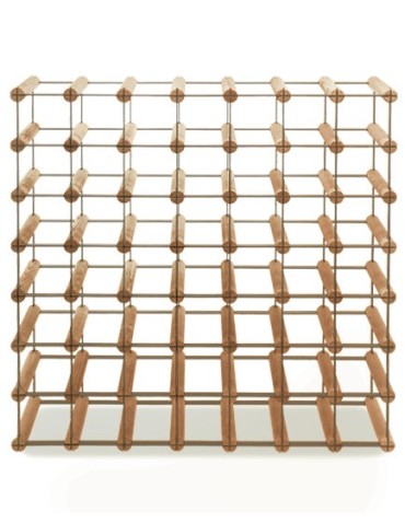 Regały - Stojak na 49 Butelek Szklanych/ PET — RW-8/ 7x7 — Brązowy - produkt 4