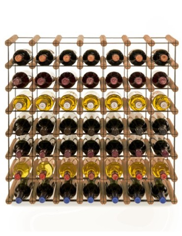 Regały - Stojak na 49 Butelek Szklanych/ PET — RW-8/ 7x7 — Brązowy - produkt 6