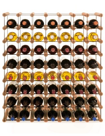 Regały - Stojak na 56 Butelek Szklanych/ PET — RW-8/ 7x8 — Brązowy - product 2