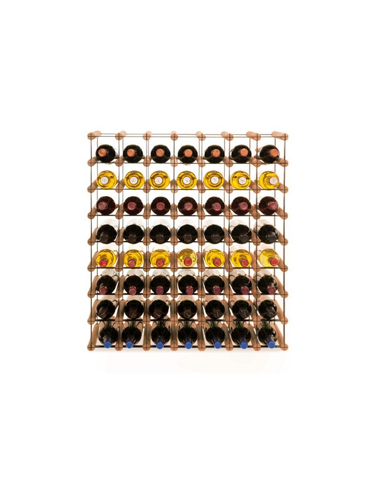 Regały - Stojak na 56 Butelek Szklanych/ PET — RW-8/ 7x8 — Brązowy - product b2b.wamar.biz 2