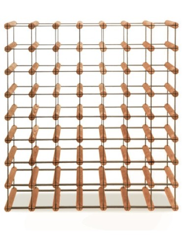 Regały - Stojak na 56 Butelek Szklanych/ PET — RW-8/ 7x8 — Brązowy - product 3