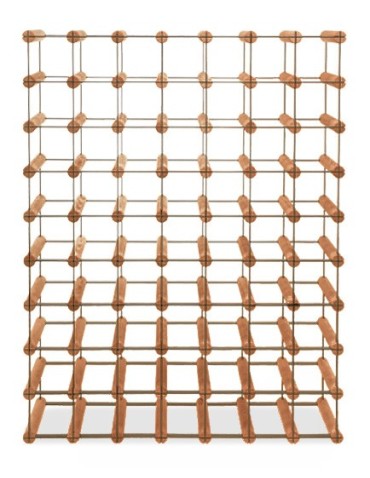 Regały - Stojak na 63 Butelki Szklane/ PET — RW-8/ 7x9 — Brązowy - product 3