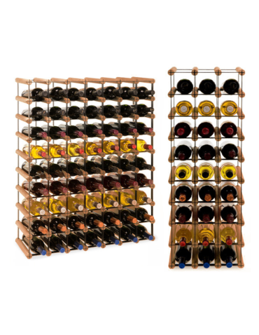 Stojak na 63 Butelki Szklane/ PET — RW-8/ 7x9 — Brązowy